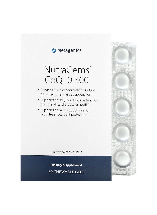 Metagenics, NutraGems CoQ10 300, 300 mg, 30 Chewable Gels