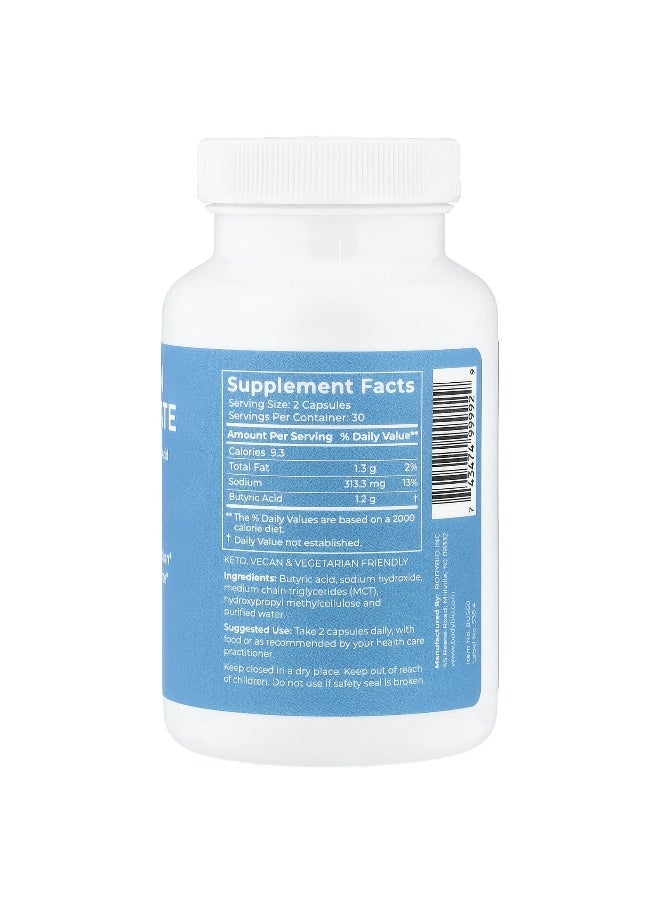 BodyBio, Sodium Butyrate, 60 Capsules