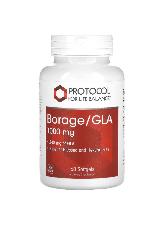Protocol for Life Balance, Borage/GLA, 1,000 mg, 60 Softgels
