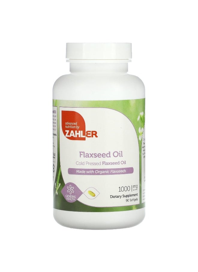 Zahler, Flaxseed Oil, 1,000 mg, 90 Softgels