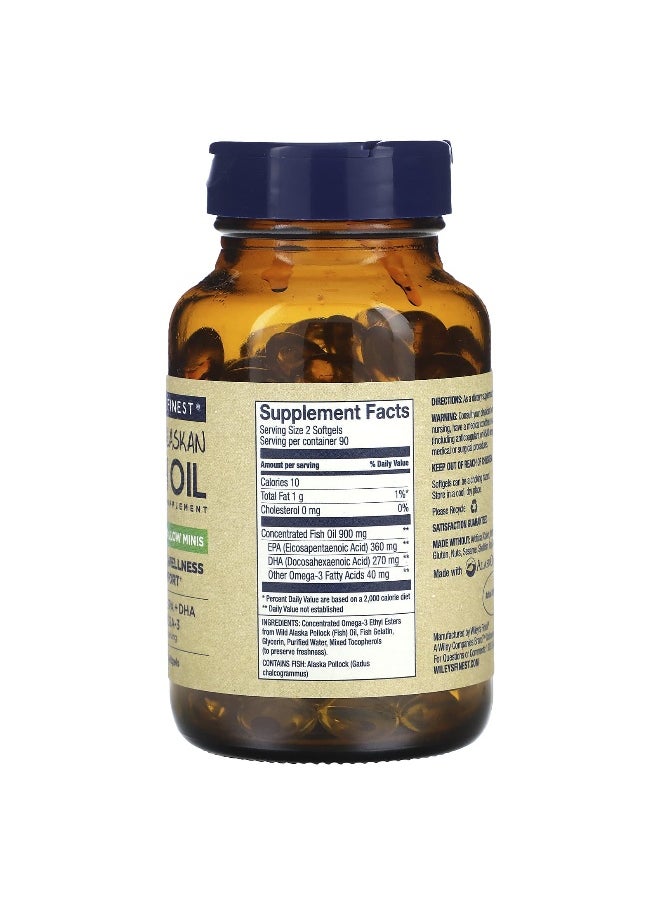 Wiley's Finest, Wild Alaskan Fish Oil, Easy Swallow Minis, 180 Softgels