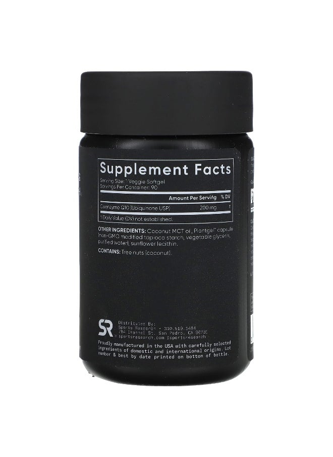 Sports Research, CoQ10, Double Strength, 200 mg, 90 Veggie Softgels