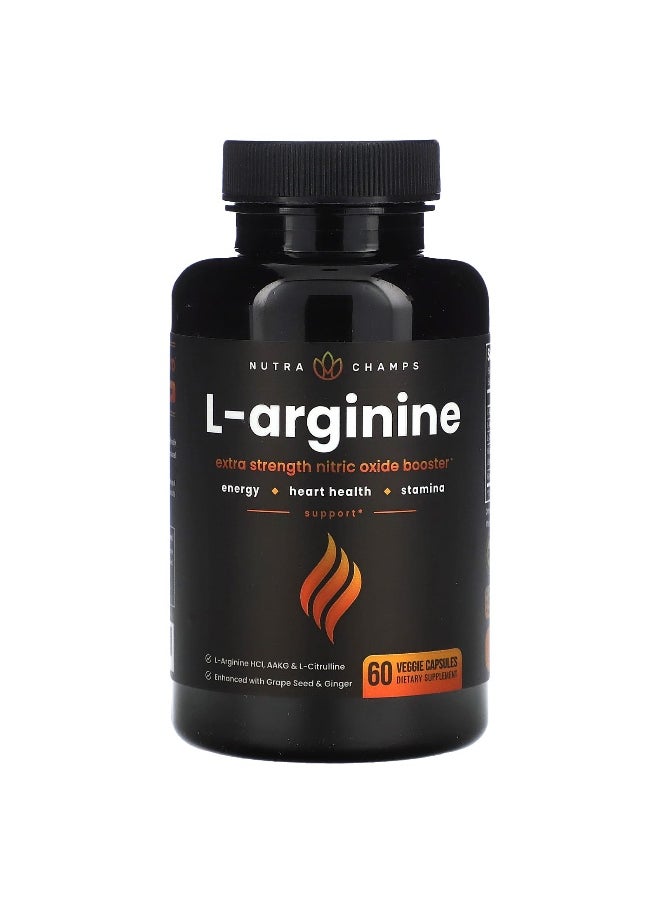 NutraChamps, L-Arginine, 60 Easy-to-Swallow Veggie Capsules
