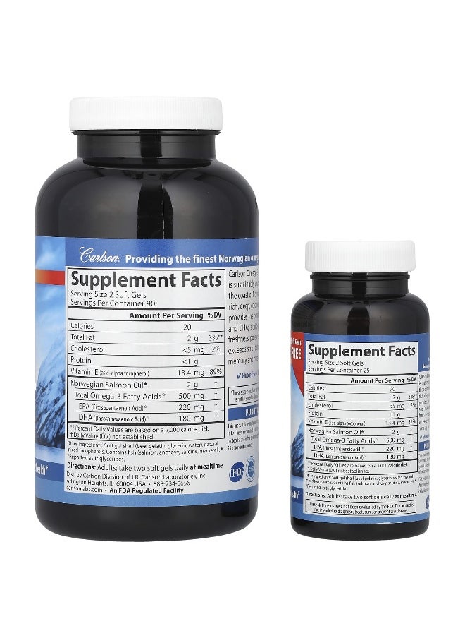 Carlson, Omega-3 Enriched Salmon Oil, 230 Soft Gels