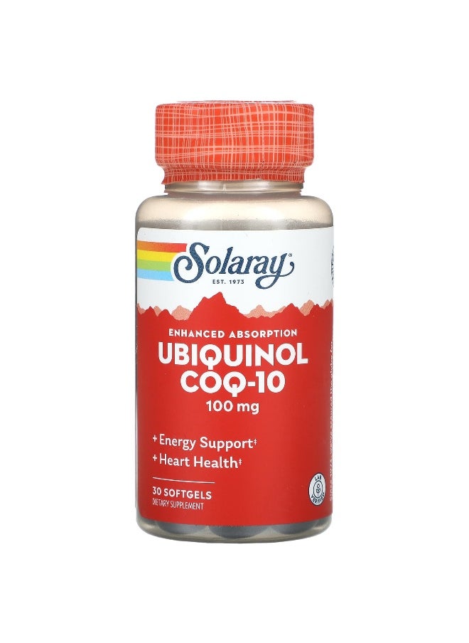 Solaray, Ubiquinol CoQ10, Enhanced Absorption, 100 mg, 30 Softgels