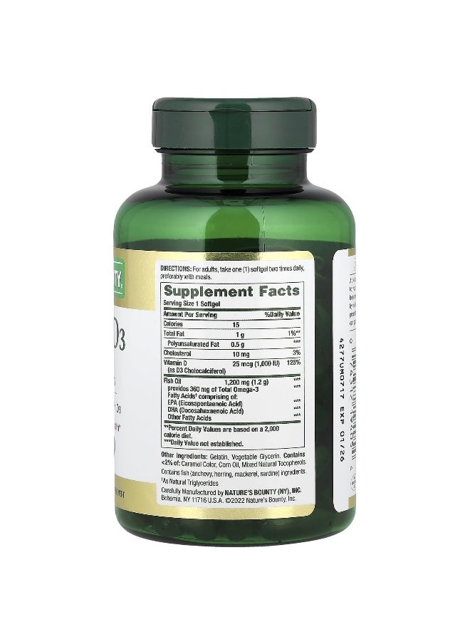 Nature's Bounty, Fish Oil + D3, 90 Rapid Release Softgels