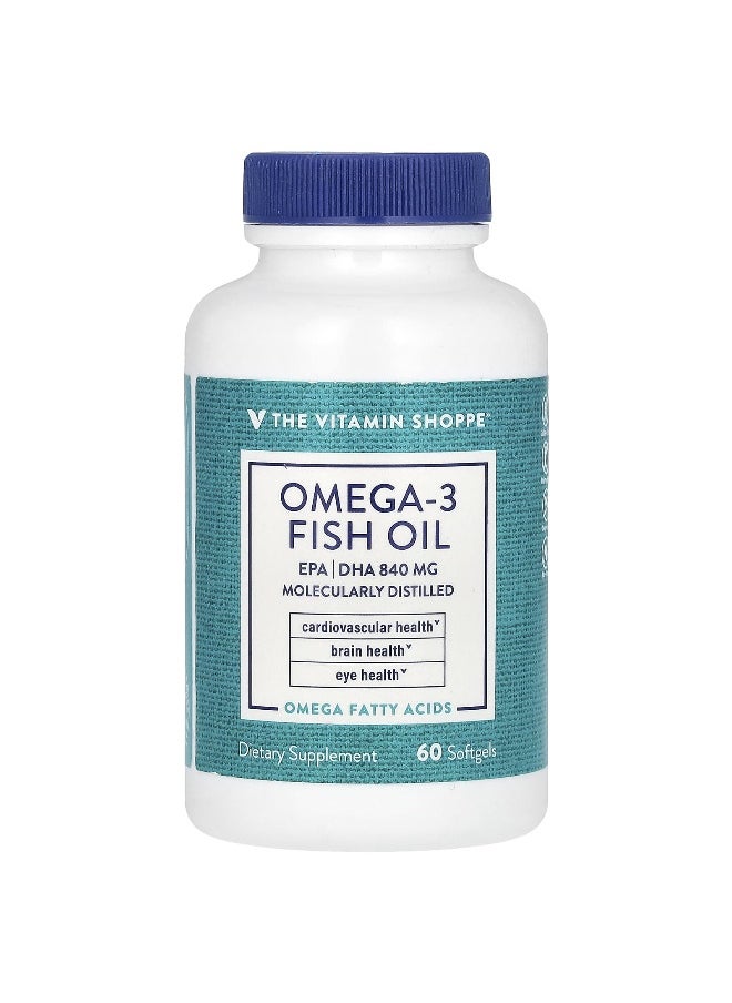 The Vitamin Shoppe, Omega-3 Fish Oil, 60 Softgels