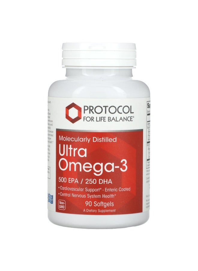 Protocol for Life Balance, Ultra Omega-3, 500 EPA / 250 DHA, 90 Softgels