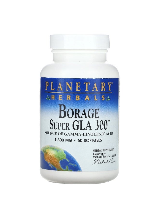 Planetary Herbals, Borage Super GLA 300, 1,300 mg, 60 Softgels