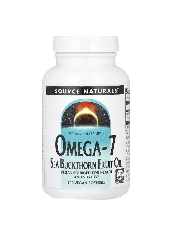 Source Naturals, Omega-7, Sea Buckthorn Fruit Oil, 500 mg, 120 Vegan Softgels