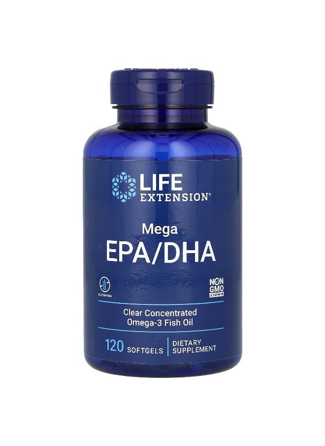 Life Extension, Mega EPA/DHA, 2,000 mg, 120 Softgels (1,000 mg per Softgel)