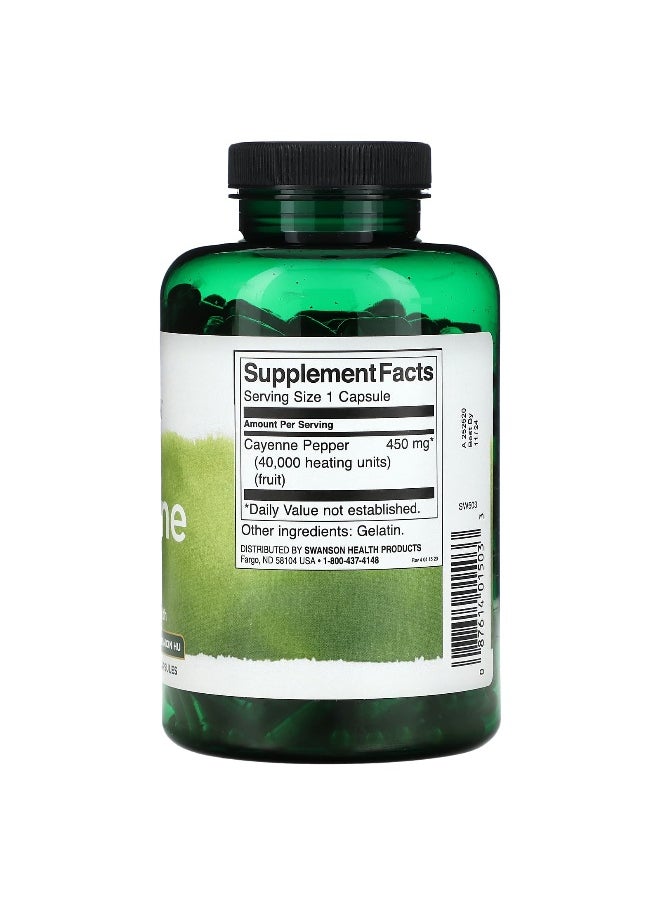Swanson, Cayenne, 450 mg, 300 Capsules