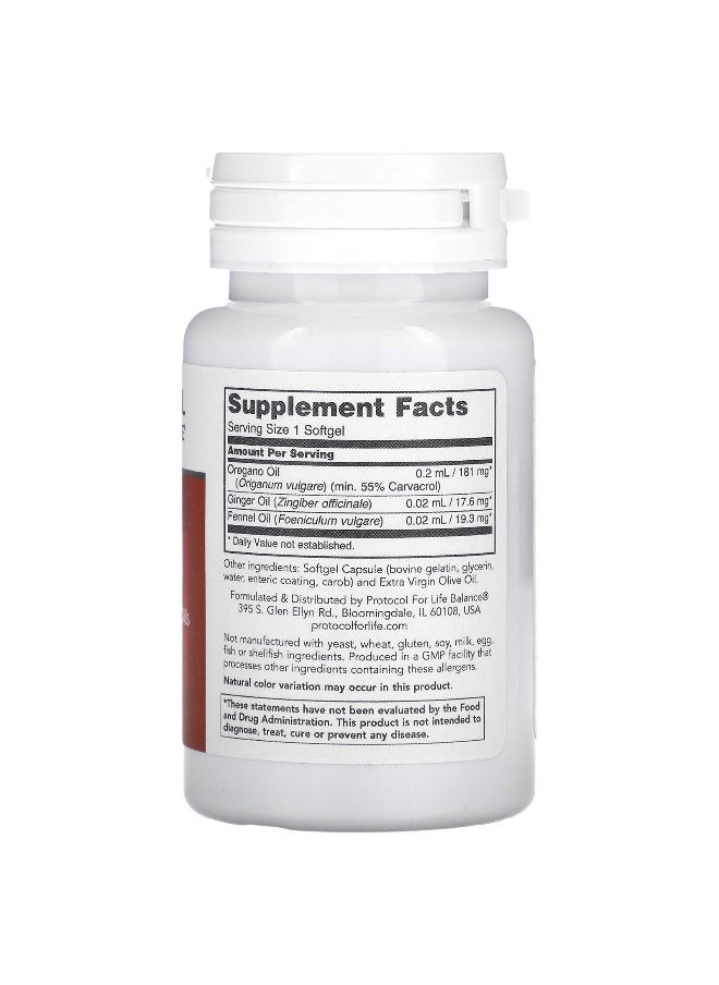 Protocol for Life Balance, Oregano Oil with Ginger and Fennel Oils, 90 Softgels
