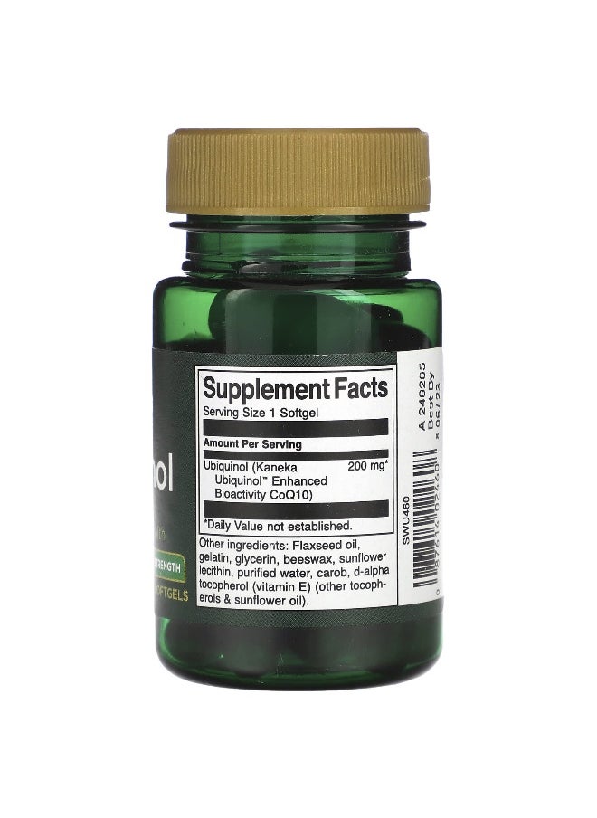 Swanson, Ubiquinol, Maximum Strength, 200 mg, 30 Softgels