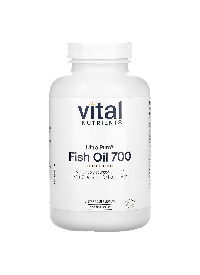 Vital Nutrients, Ultra Pure, Fish Oil 700, Lemon, 120 Softgels