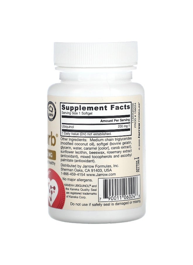 Jarrow Formulas, Ubiquinol, QH-Absorb, Max Absorption, 200 mg, 30 Softgels
