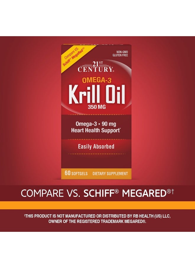 21st Century, Krill Oil, 350 mg, 60 Softgels