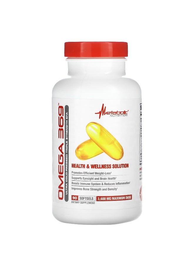 Metabolic Nutrition, Omega 369, 3,600 mg, 90 Softgels (1,200 mg per Softgel)