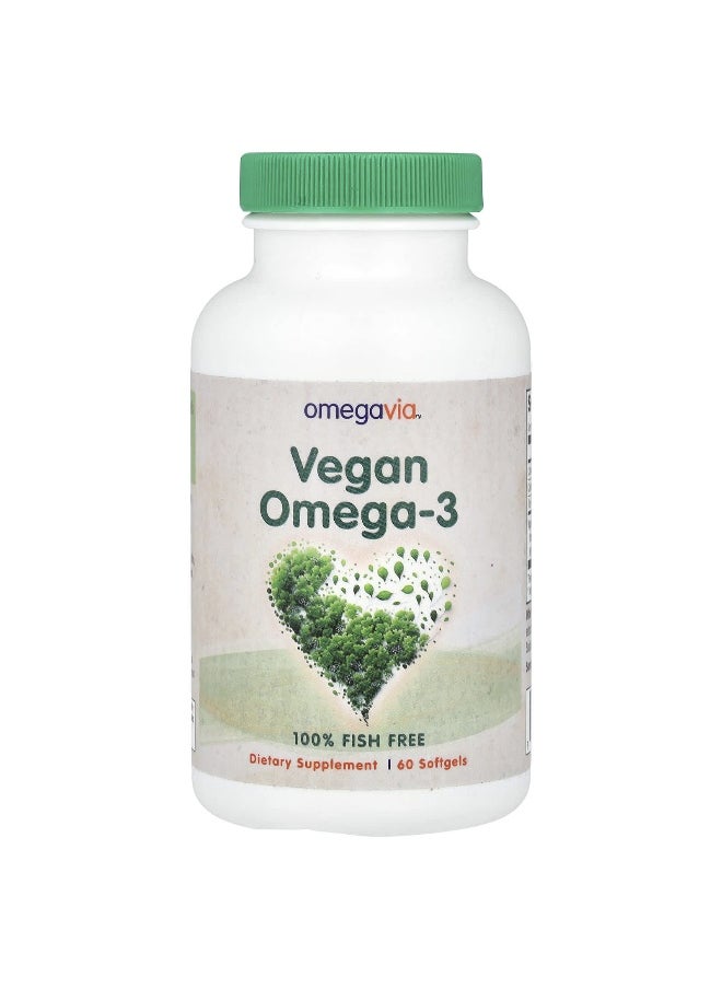 OmegaVia, Vegan Omega-3, 60 Softgels