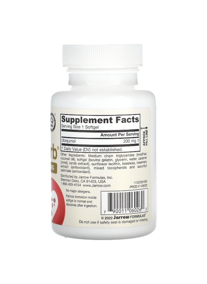 Jarrow Formulas, Ubiquinol, QH-Absorb, Max Absorption, 200 mg, 60 Softgels