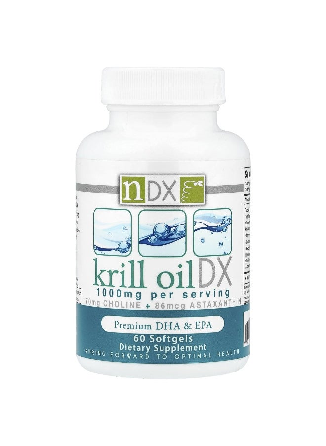 Natural Dynamix (NDX), Krill Oil DX, Premium DHA & EPA, 60 Softgels (500 mg per Softgel)