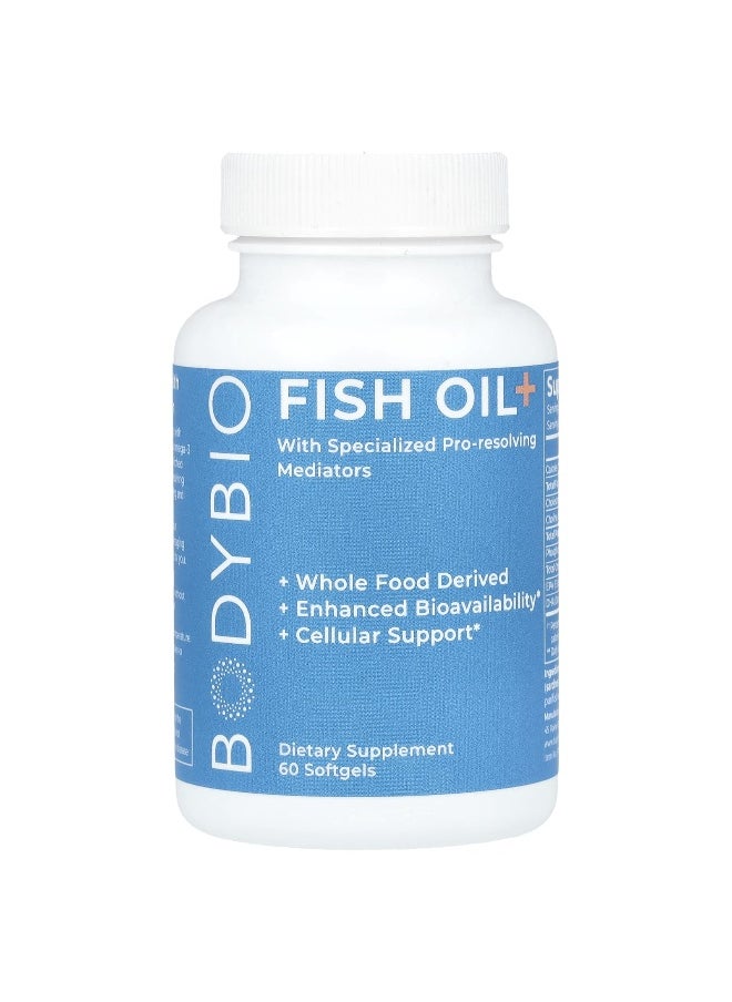BodyBio, Fish Oil+, 60 Softgels