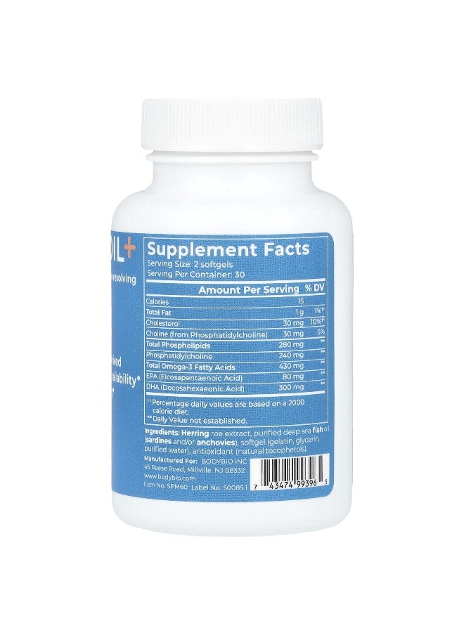 BodyBio, Fish Oil+, 60 Softgels