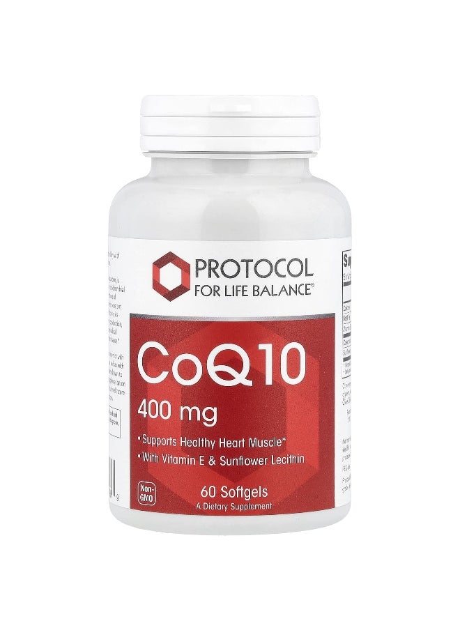 Protocol for Life Balance, CoQ10, 400 mg, 60 Softgels