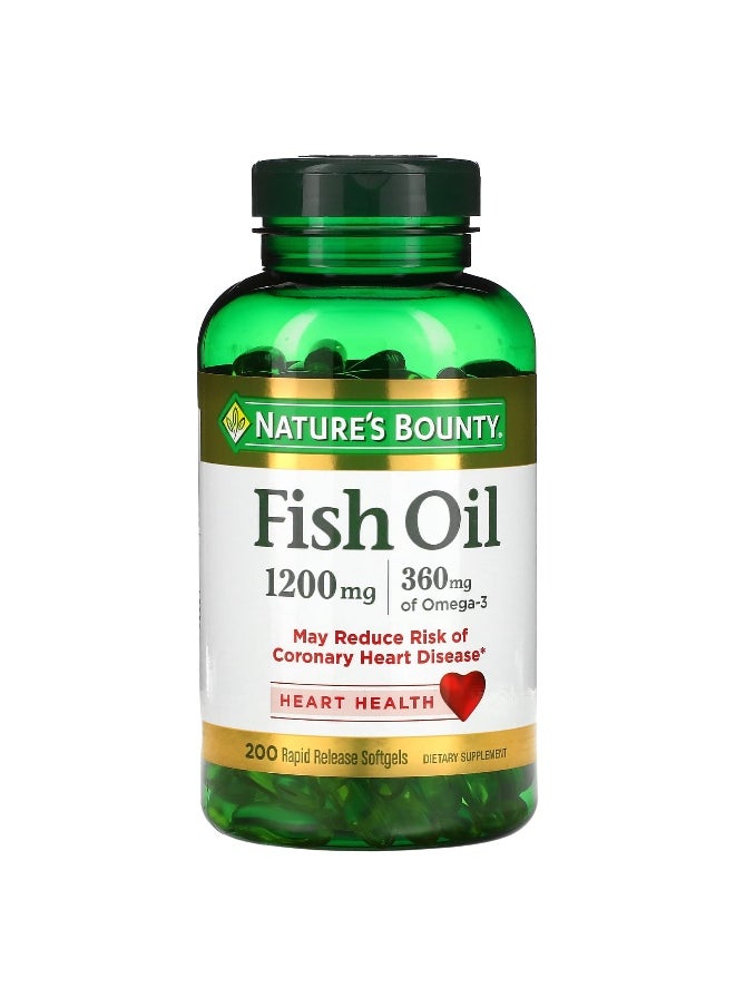 Nature's Bounty, Fish Oil, 1,200 mg, 200 Rapid Release Softgels
