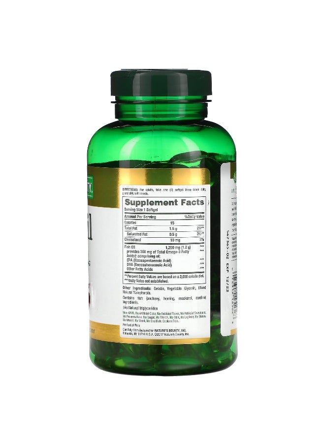 Nature's Bounty, Fish Oil, 1,200 mg, 200 Rapid Release Softgels