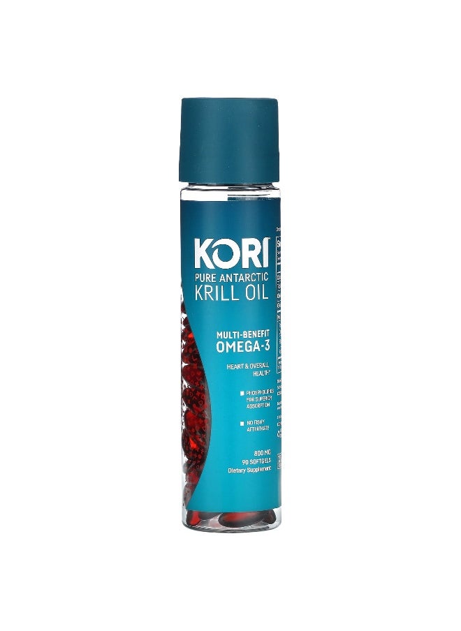 Kori, Pure Antarctic Krill Oil, Multi-Benefit Omega-3, 800 mg, 90 Softgels