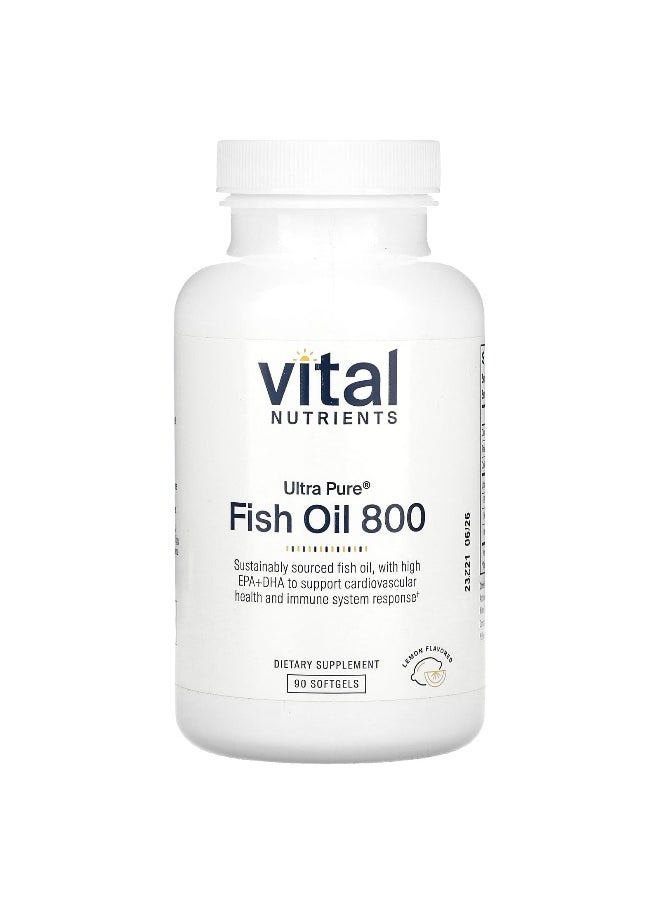 Vital Nutrients, Ultra Pure, Fish Oil 800, Lemon, 90 Softgels