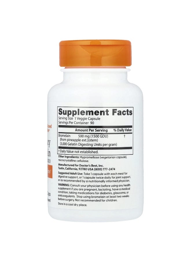 Doctor's Best, High Potency Bromelain, 500 mg, 90 Veggie Caps