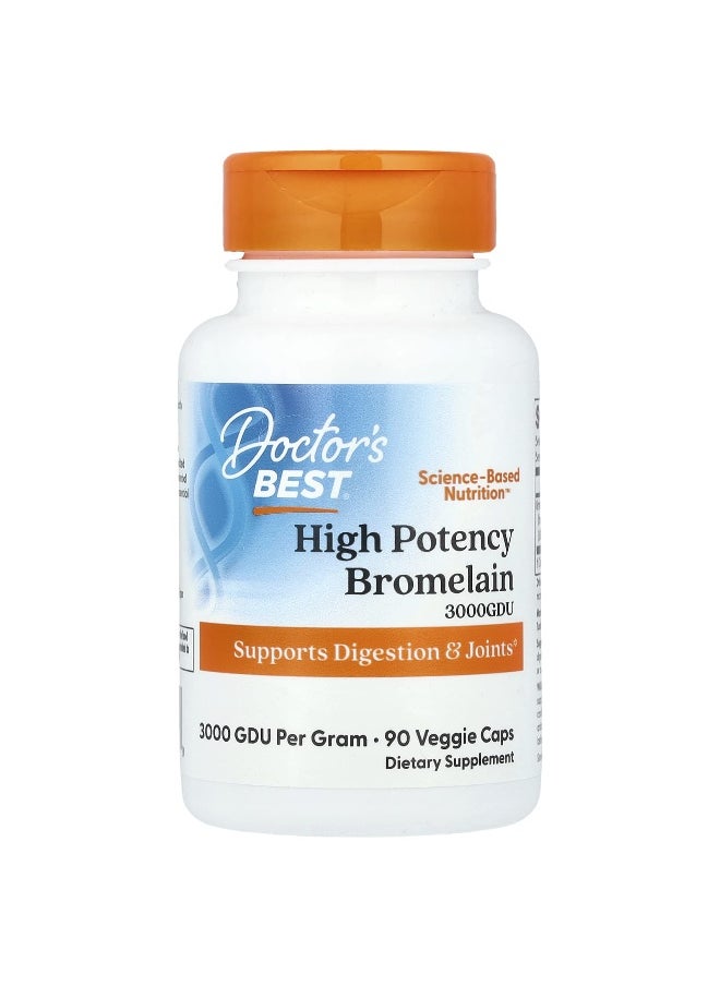 Doctor's Best, High Potency Bromelain, 500 mg, 90 Veggie Caps