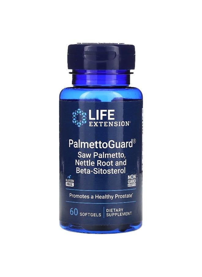 Life Extension, PalmettoGuard, Saw Palmetto/Nettle Root with Beta-Sitosterol, 60 Softgels