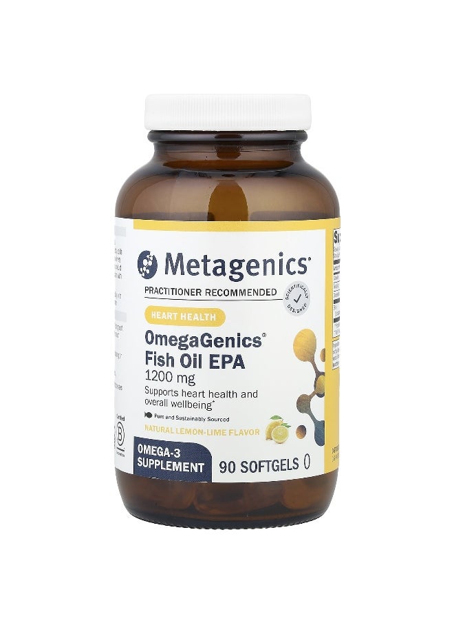 Metagenics, OmegaGenics®, Fish Oil EPA, Natural Lemon-Lime, 1,200 mg, 90 Softgels