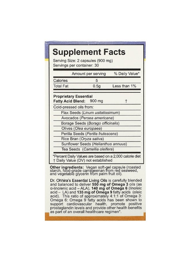 Dr. Ohhira's, Essential Living Oils, 60 Capsules