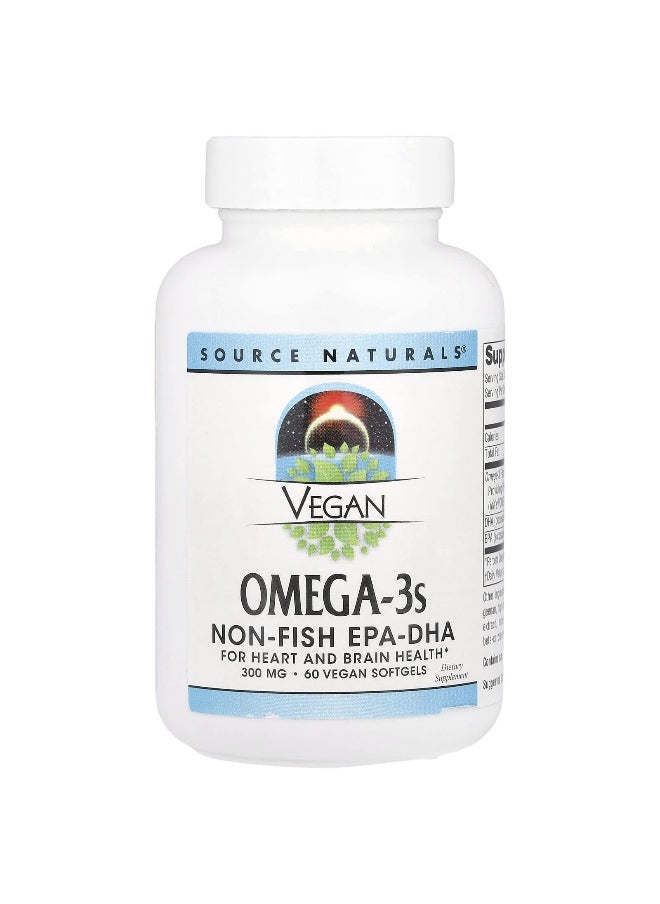 Source Naturals, Vegan Omega-3s, Non-Fish EPA-DHA, 300 mg, 60 Vegan Softgels