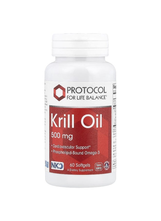 Protocol for Life Balance, Krill Oil, 500 mg, 60 Softgels