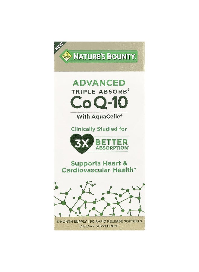 Nature's Bounty, Advanced Triple Absorb CoQ-10, 100 mg, 90 Rapid Release Softgels