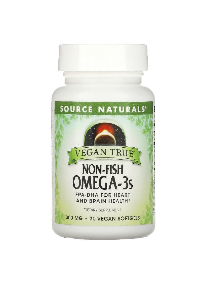 Source Naturals, Vegan True, Non-Fish Omega-3s, 300 mg, 30 Vegan Softgels