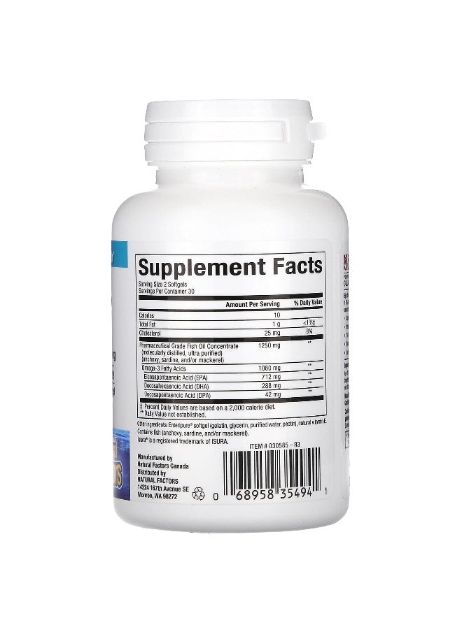 Natural Factors, RxOmega-3 Mini-Gels, 1,060 mg , 60 Softgels (530 mg per Softgel)