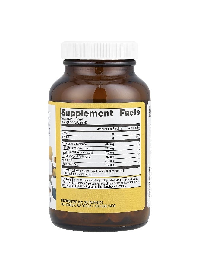 Metagenics, OmegaGenics®, Fish Oil Mega 10®, Natural Lemon, 60 Softgels