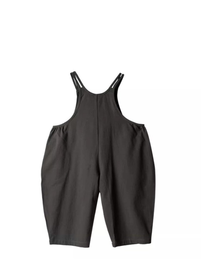Children's Pure Large Pocket Shoulder Strap Jumpsuit Casual Pants