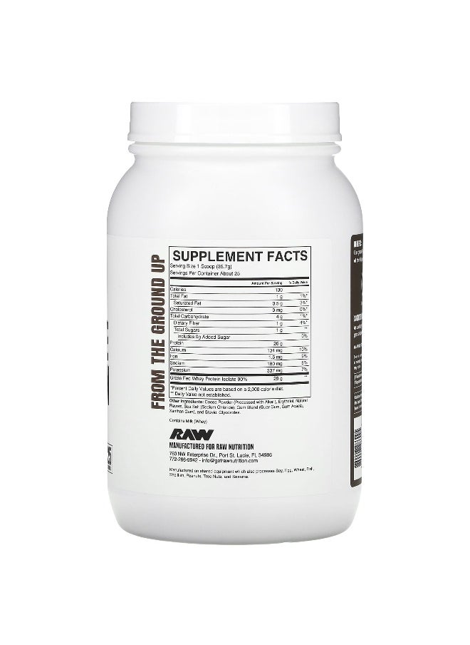 Raw Nutrition, Grass Fed Whey Isolate Protein, Dark Chocolate, 1.97 lb (892.5 g)