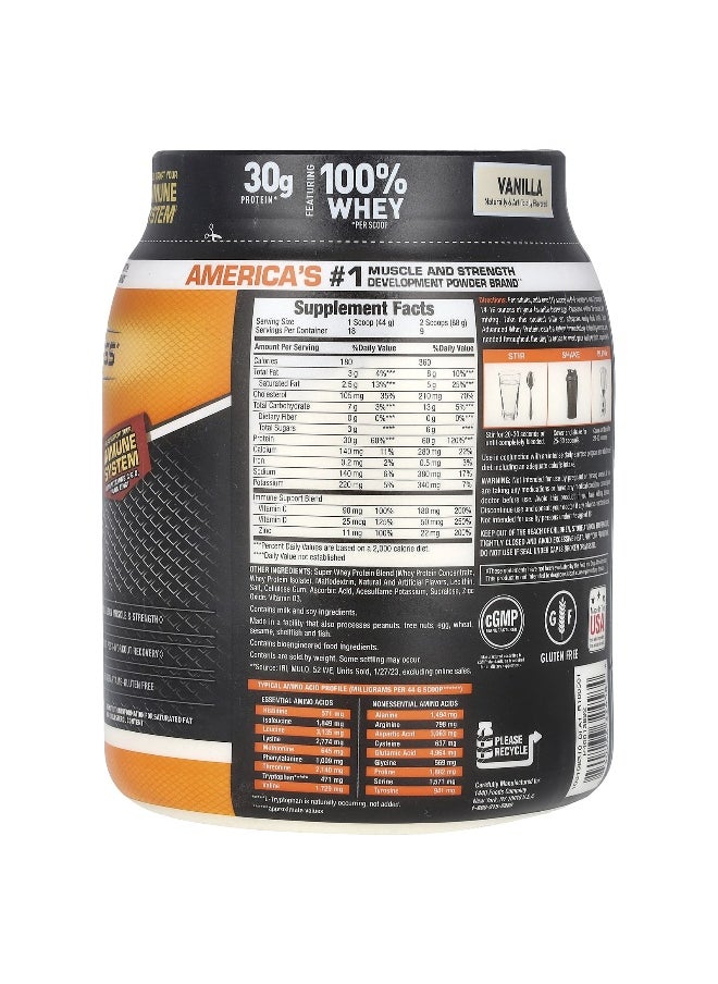 Body Fortress, Super Advanced Whey Protein, Vanilla, 1.74 lb (792 g)