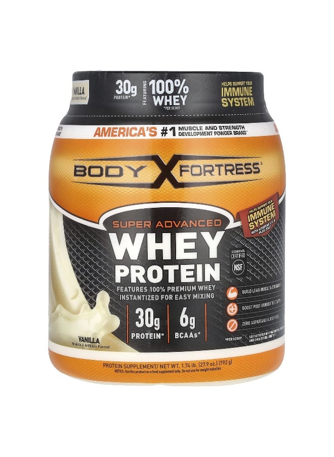 Body Fortress, Super Advanced Whey Protein, Vanilla, 1.74 lb (792 g)