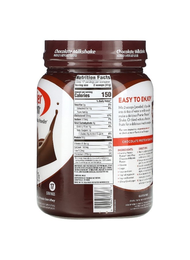 Premier Protein, 100% Whey Protein Powder, Chocolate Milkshake, 1 lb 8 oz (697 g)