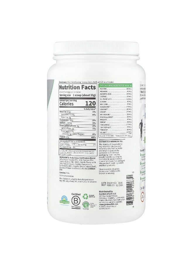 Garden of Life, Sport, Certified Grass Fed Whey, Vanilla, 1 lb 7.28 oz (660 g)