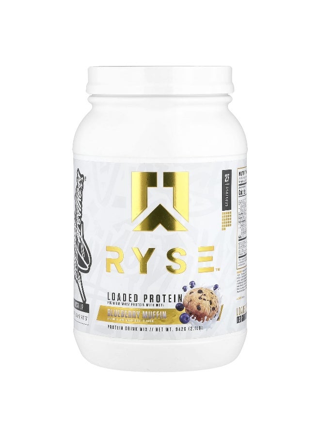 RYSE, Loaded Protein, Premium Whey Protein with MCTs, Blueberry Muffin , 2.1 lb (942 g)